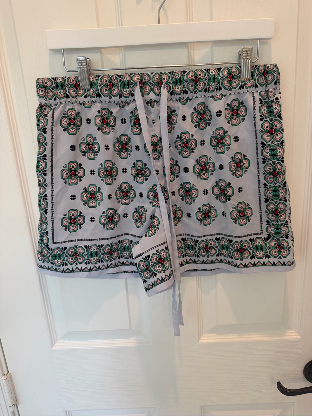 Sandro Paris Ivy Bohemian Floral Drawstring Shorts Size 40 US 8 Medium
